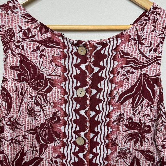 Nicole Miller NWT Red Lightweight Wood Button Tank Top Size L - Picture 5 of 7